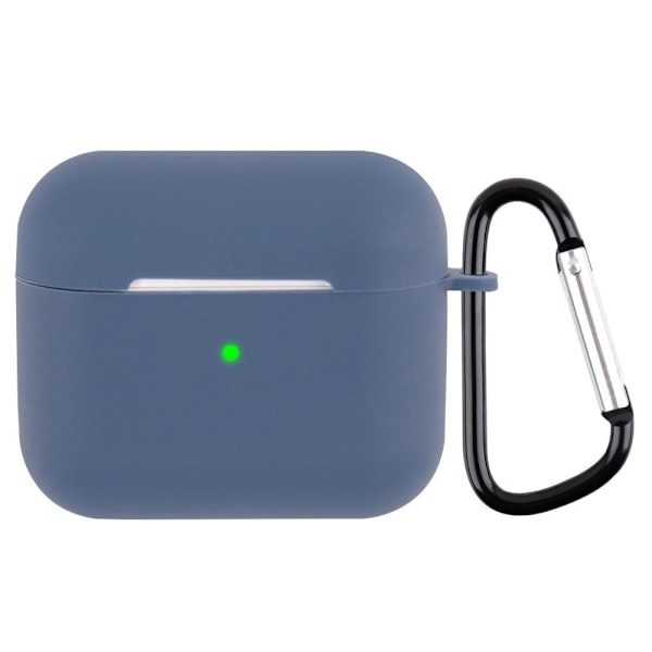 AirPods silikonfodral med karbinhake - Midnattsblå Blå
