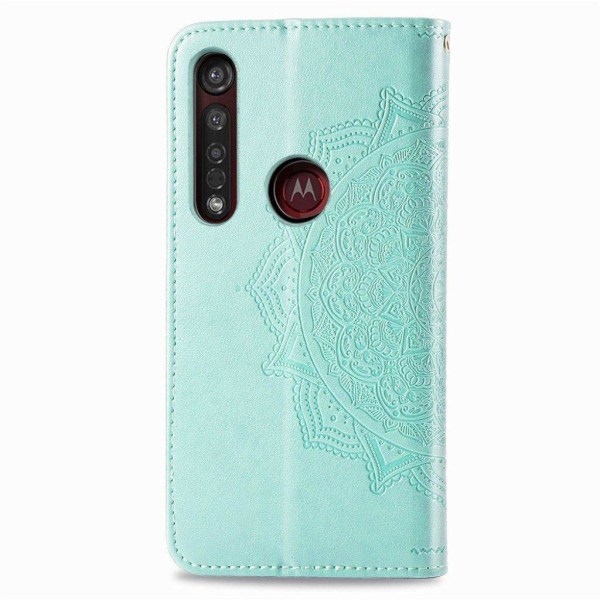 Mandala Motorola Moto G8 Plus Flip kotelot - Syaani Green