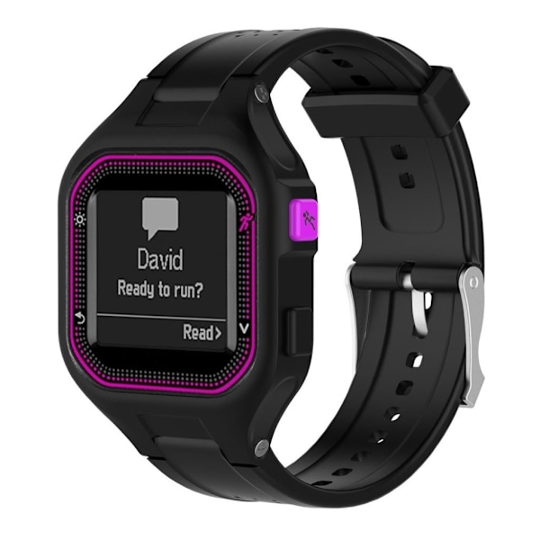 Garmin Forerunner 25 Naisten Kellon Vaihdettava Silikooni Ranneke - Musta Black
