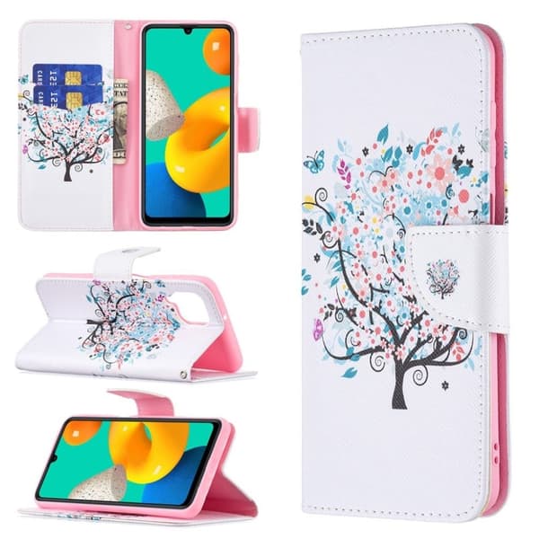 Wonderland Samsung Galaxy M32 flip etui - Blomstertræ Multicolor