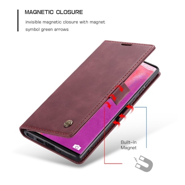 CaseMe Samsung Galaxy Note 20 Vintage Etui - Rødvin Red