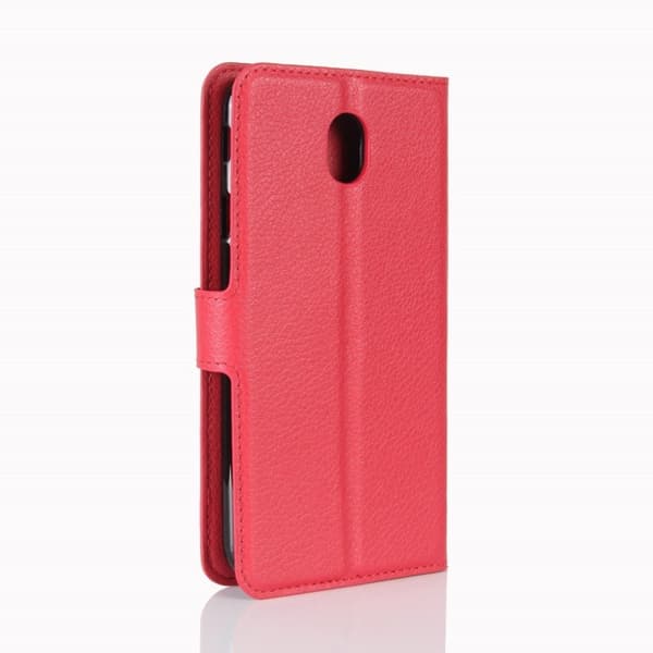 Samsung Galaxy J5 (2017) Etui laget av kunstlær og silikon – Rød Red