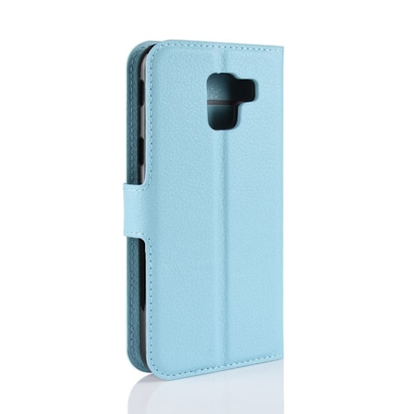 Samsung Galaxy J6 Liitsihedelmän Jyvä PU Nahka Lompakko Suoja kotelo - Ruusu Blue