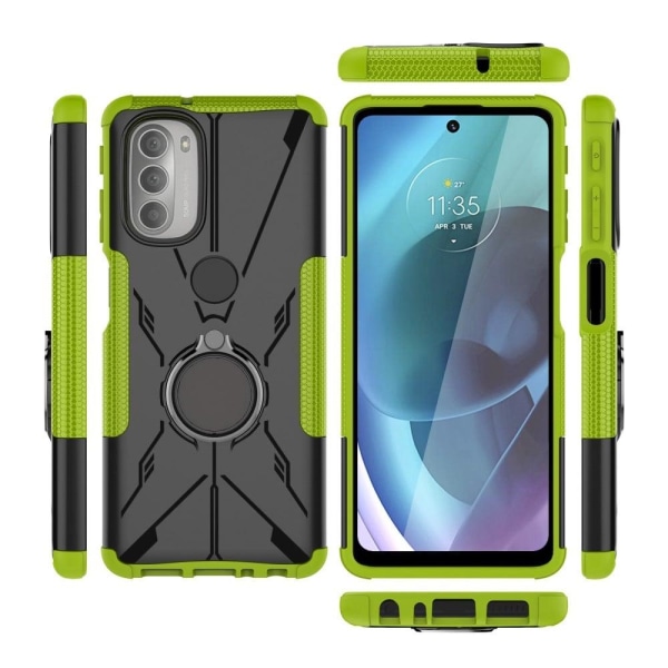 Kickstand-cover med magnetisk plade til Motorola Moto G51 5G - Grøn Green