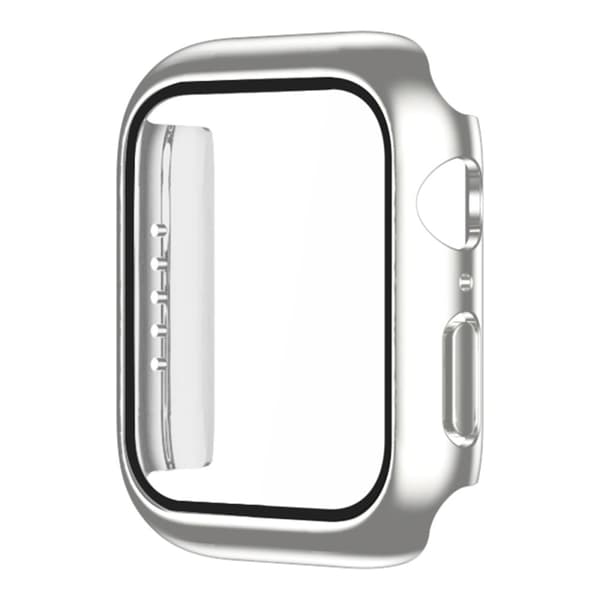 Apple Watch 40mm electroplating cover with tempered glass - Silver Silvergrå