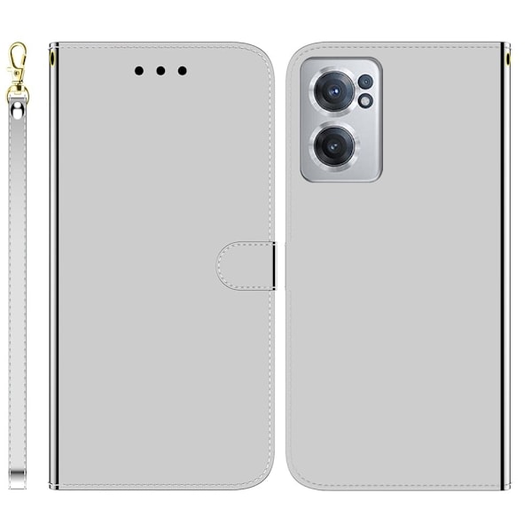 Mirror OnePlus Nord CE 2 5G flip case - Hopea Silver grey