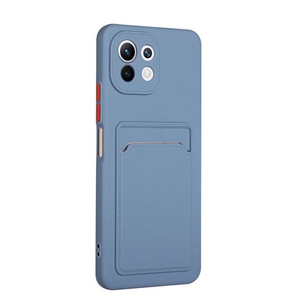 Cover med Kortholder til Xiaomi 11 Lite 5g Ne / Mi 11 Lite 5g / 11 Lite - Blå Blue