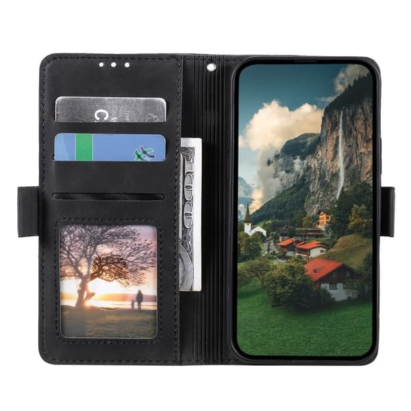 Surburbian iPhone 15 Pro læder flip etui - Sort Black