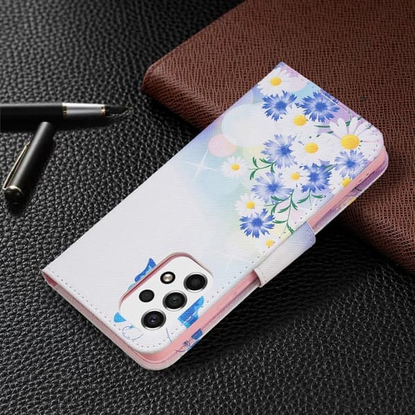 Wonderland Samsung Galaxy A53 5G Flip Etui - Sommerfugl og Blomster Multicolor