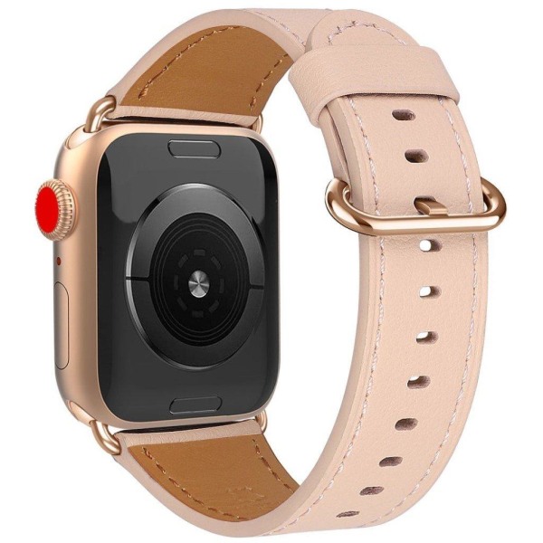 Apple Watch Series 5 / 4 40mm aitoa nahkaa oleva ranneke - Pinkki Pink