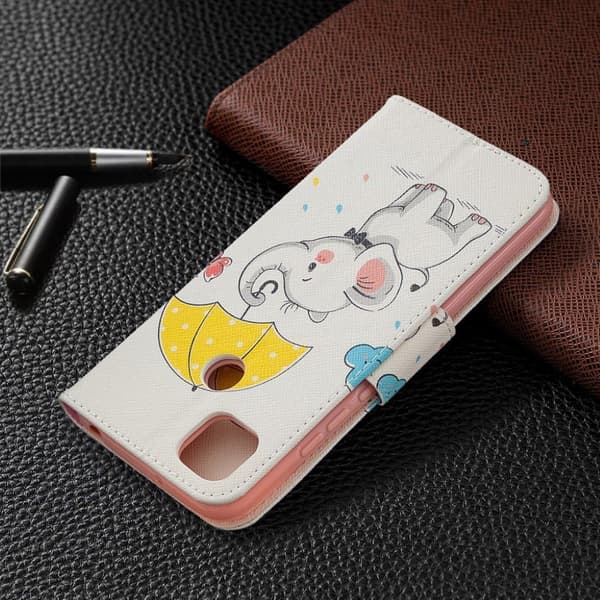Wonderland Xiaomi Redmi 9C Läppäkotelo - Elephant And Umbrella Multicolor