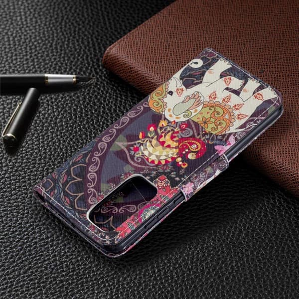 Wonderland Huawei P40 flip etui - Mandala og Elefant Multicolor