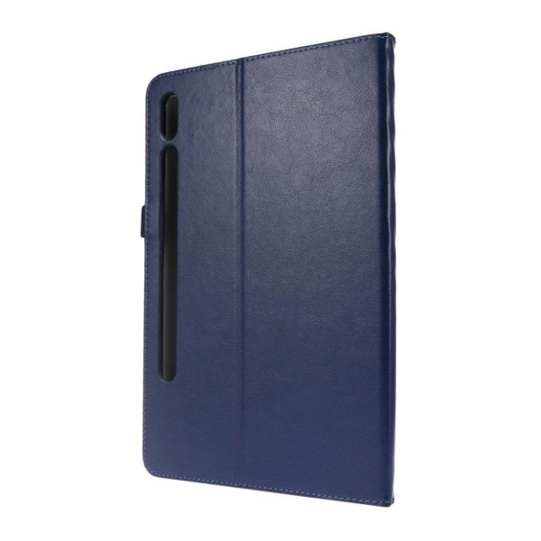 Hullu hevonen Samsung Galaxy Tab S7 nahkainen flip case - Sininen Blue