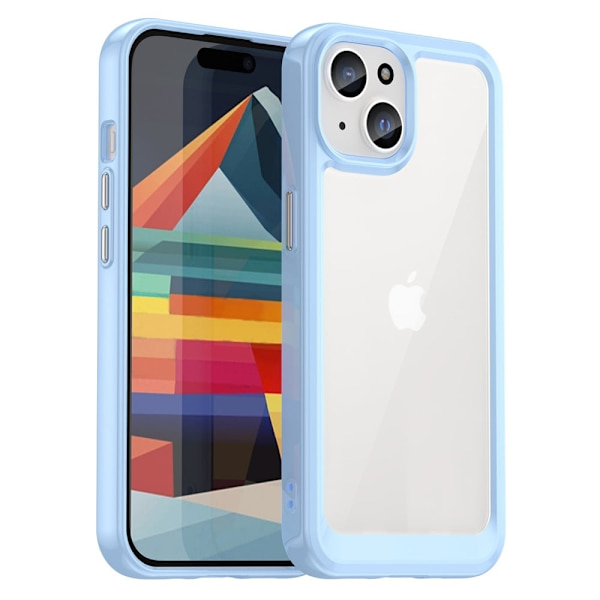 iPhone 15 Plus smart akryl cover - Blå Blue