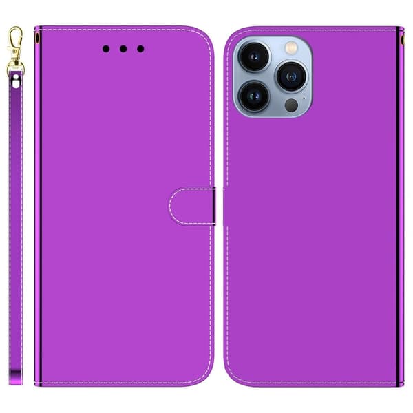 Mirror iPhone 15 Pro Flippetui - Lilla Purple