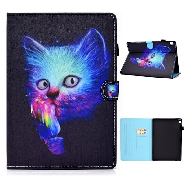 Lenovo Tab M10 viileä kuvio nahkainen läppäkotelo - Kissa Multicolor