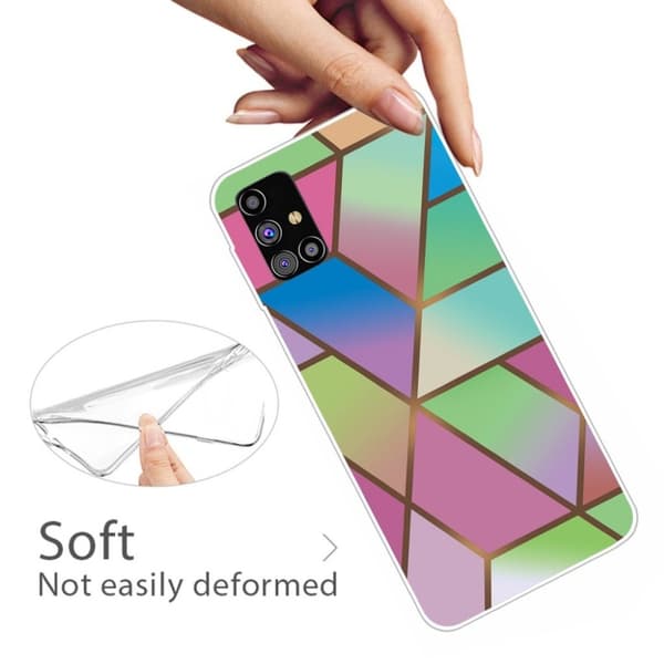 Marble design Samsung Galaxy M51 kotelot - Ruusu / Vihreä Ja Siniset Gradientit Multicolor