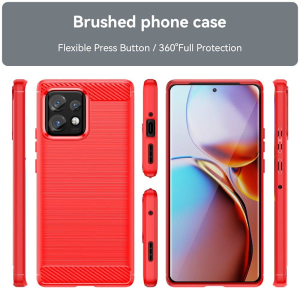 Carbon Flex Etui Motorola Moto X40 / X40 Pro / Edge Plus (2023) - Rød Red