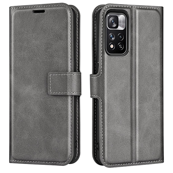 Hållbart konstläder Xiaomi Redmi Note 11 Pro 5G / Xiaomi Redmi Note 11 Pro Plus 5G fodral med plånbok - Silver/Grå Silvergrå