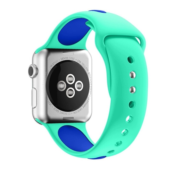 Apple Watch 38mm Tvåfärgat flexibelt klockband - Turkos blå Blå