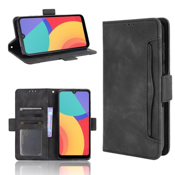 Modern-styled Læder Pung Etui til Alcatel 1l (2021) - Sort Black