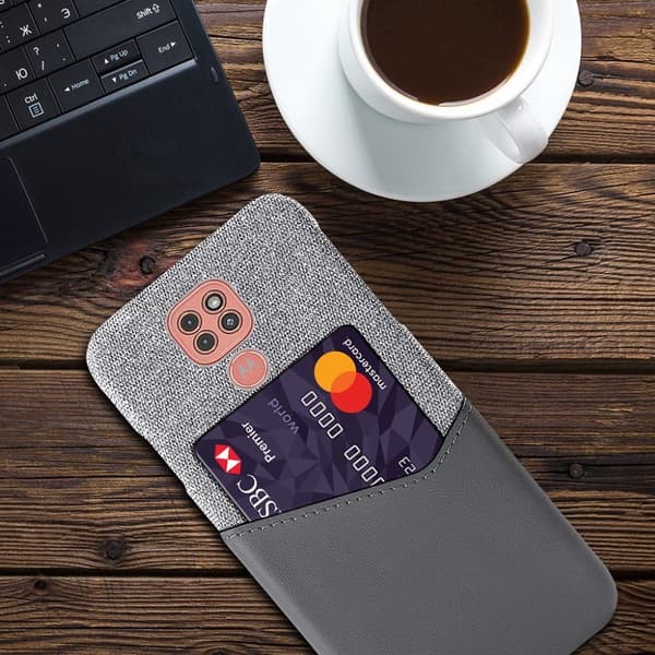 Bofink Motorola Moto G9 Play Card Deksel - Grå Silver grey