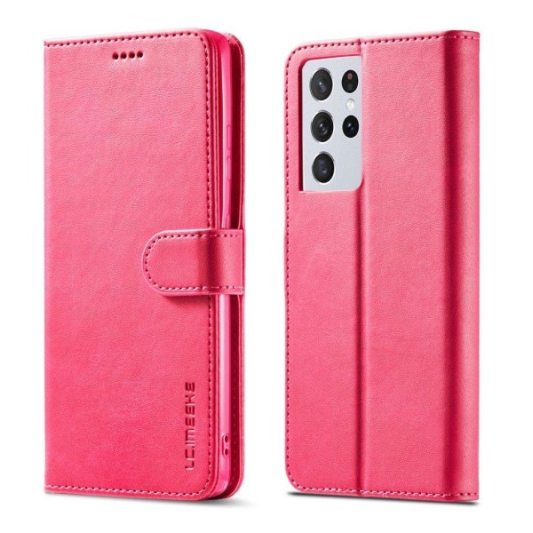 LC.Imeeke läder Samsung Galaxy S21 Ultra 5G fodral - Rosa Rosa