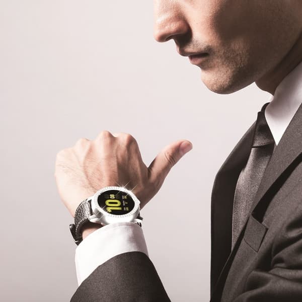 Samsung Galaxy Watch Active 2 - 40 mm elegant rombformad ram - Silver Silvergrå