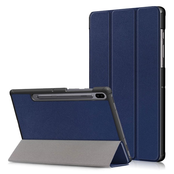 Samsung Galaxy Tab S6 tre-folds læder etui - Blå Blue