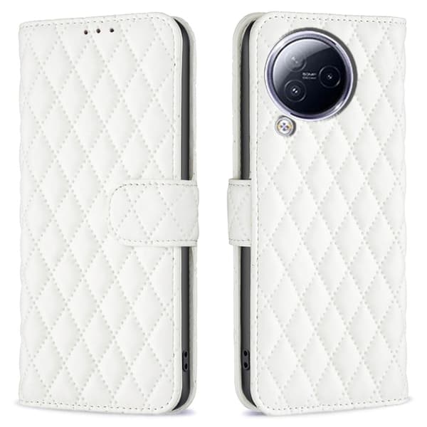 Rhombus mat Xiaomi Civi 3 flip etui - Hvid White