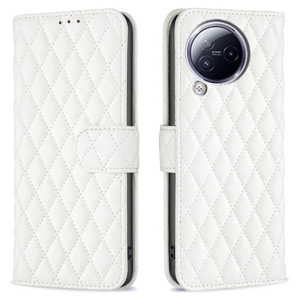 Rombemønster, matt flip-deksel for Xiaomi Civi 3 - Hvit White