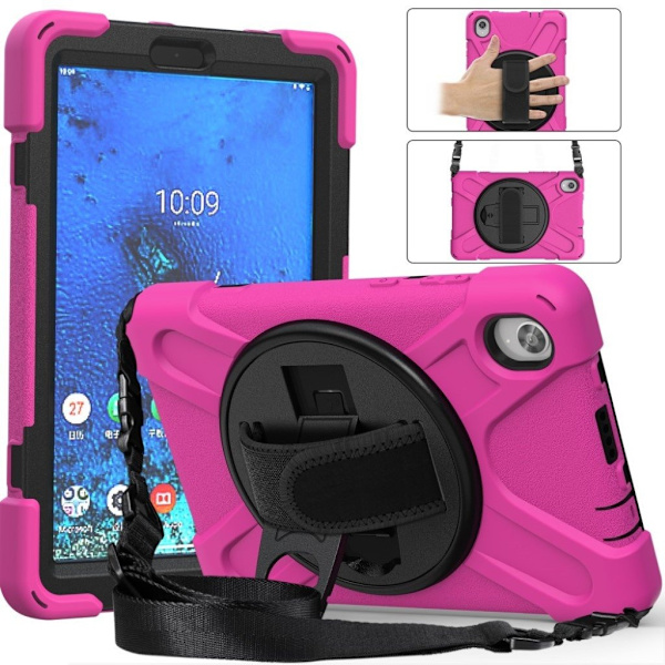 Lenovo Tab M8 360°-sving Silikon Etui - Rose Pink
