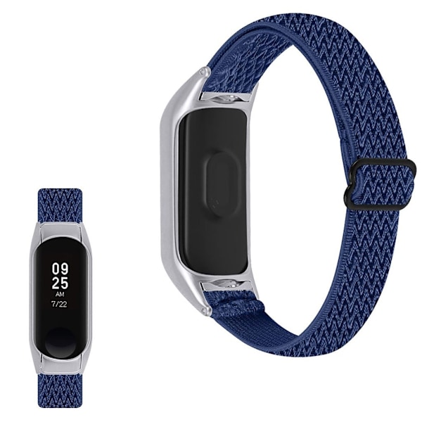 Xiaomi Mi Smart Band 4 / 3 nylon elastisk klokkerem - Midnattsblå Blue