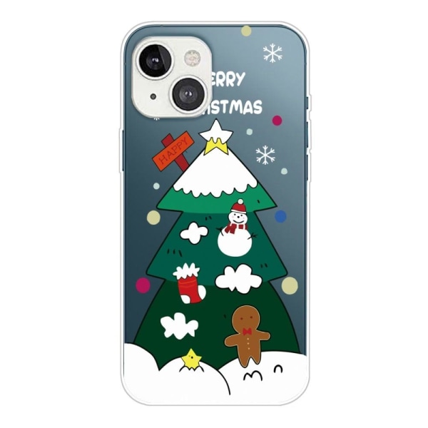 Stødsikkert telefon cover iPhone 14 Plus, julemønstertryk Blødt Green