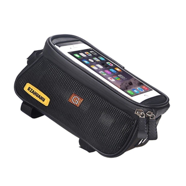 Universal waterproof touchscreen top tube bicycle bag for 7-inch Black