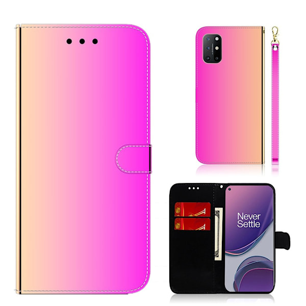 Mirror OnePlus 8T flip case - Ruusu Pink