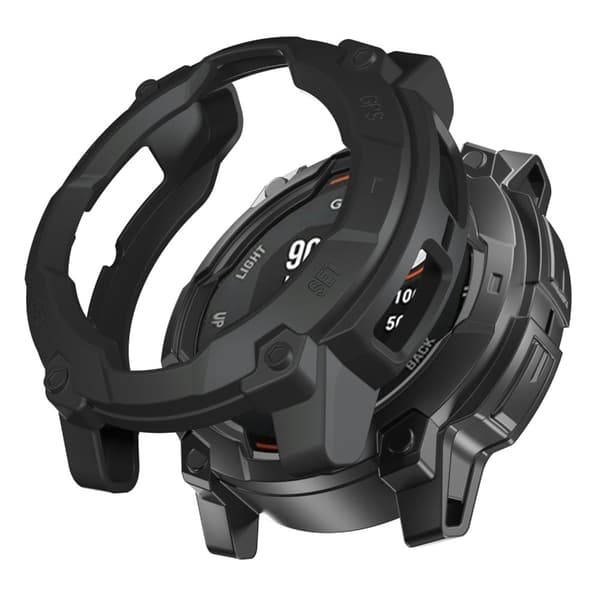 Garmin Instinct 3 Solar 50mm Suojakotelo Rugged Armor Joustava Shell-kellon suojus - Musta Black