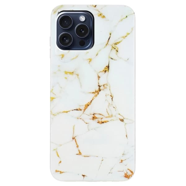 Marmordesign iPhone 16 Pro deksel - Hvit White