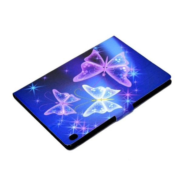Lenovo Tab M10 læderetui med mønsterprint - Lilla Sommerfugle Purple