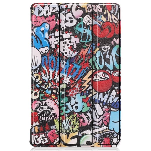 Lenovo Tab M8 tri-fold mønster læder flip case - Tegneserie Multicolor