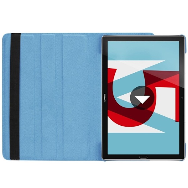 Huawei MediaPad M5 10/M5 10 (Pro) skyddshölje PU läder skyddande stående läge litchi textur - Ljusblå Blå