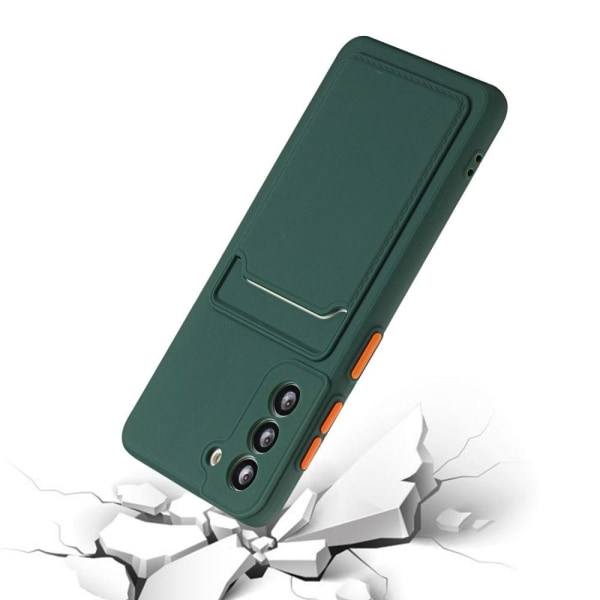 Cover med Kortholder til Samsung Galaxy S23 Plus - Sortliggrøn Green