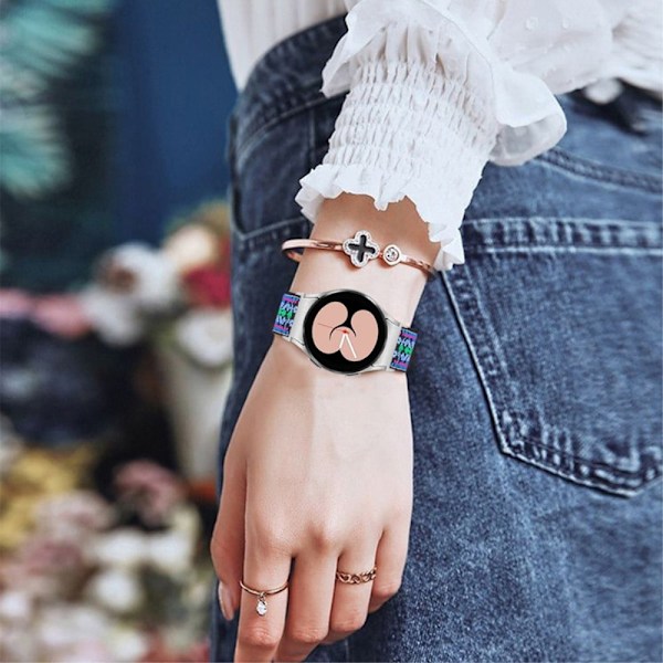 Elastisk urrem med cool mønster til Samsung Galaxy Watch 4 - Blå / Blå Multicolor