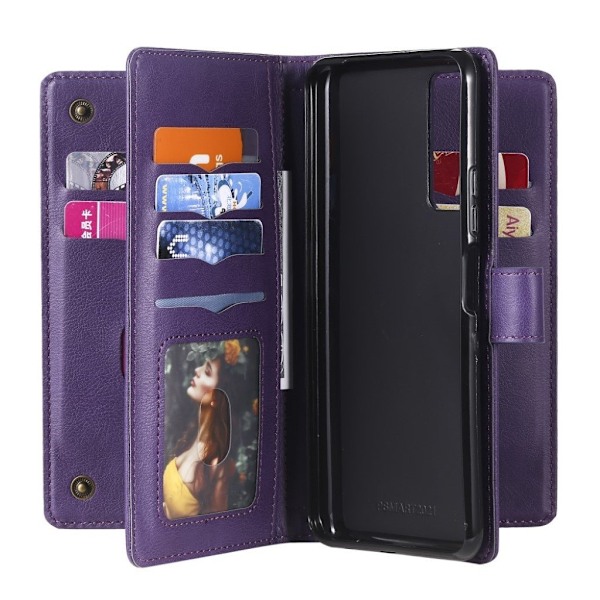 Huawei Y7A / Huawei P Smart 2021 fodral med 10 fickor - Lila Lila
