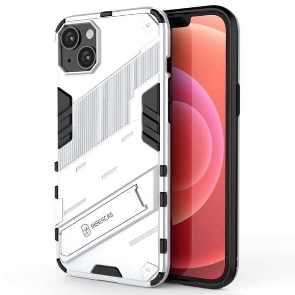 Stødsikkert hybridcover med et moderne touch til iPhone 14 Plus - Sølv Silver grey