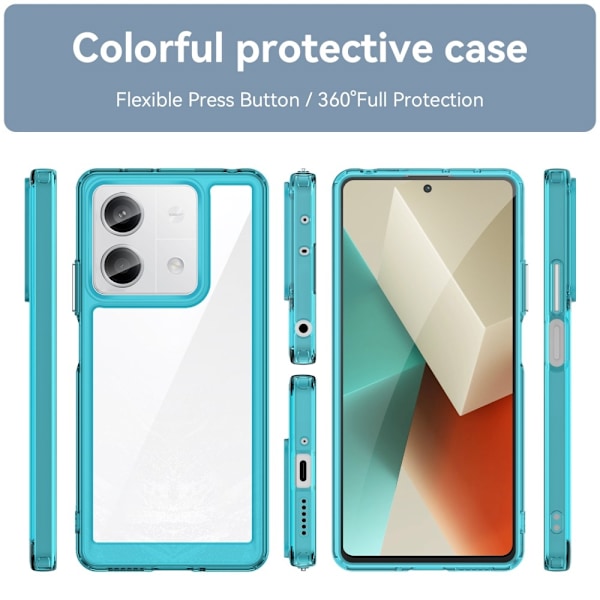 Xiaomi Redmi Note 13 smart telefonskal i akryl - Transparent Blå Blå