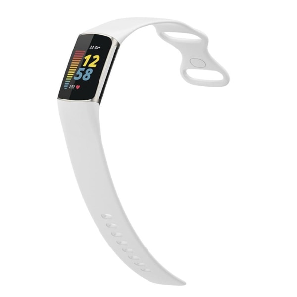 Fitbit Charge 5 enkel urrem i silikone - Hvid White