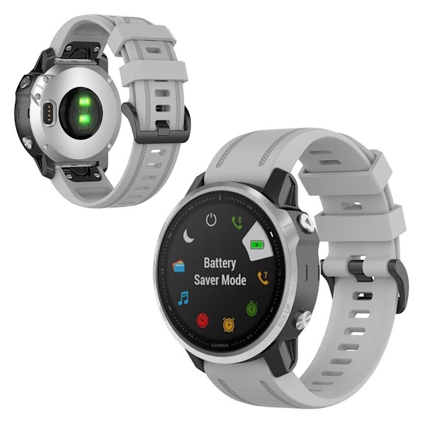 Garmin Fenix 6S kestävä ranneke - Harmaa Silver grey