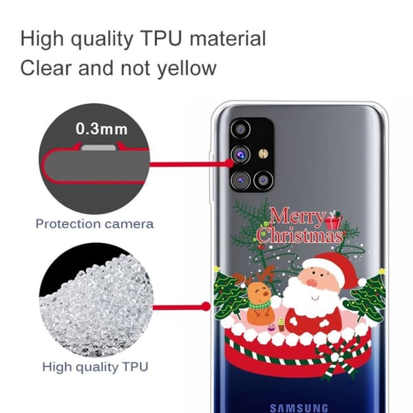Juleveske til Samsung Galaxy M51 - Julenissen Og Elg Red