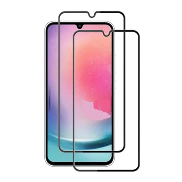 2 pcs AMORUS extra strong glass screen protector for Samsung Galaxy A24 4G Transparent